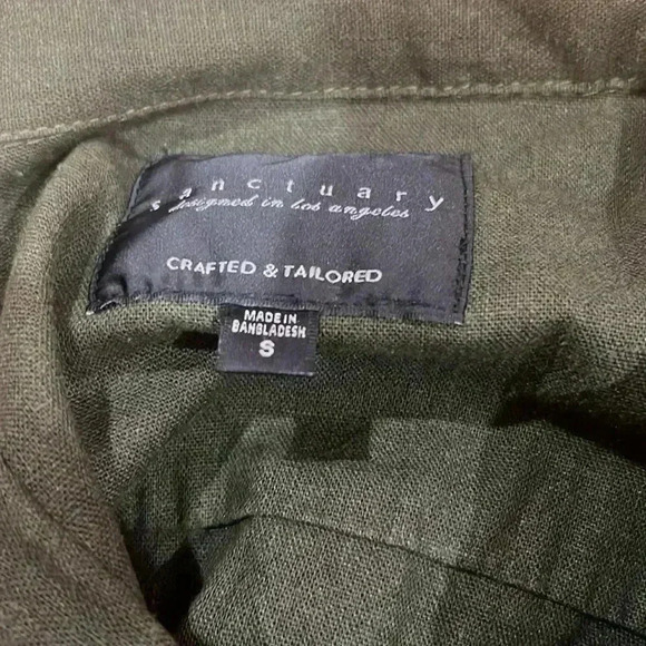 Sanctuary Olive Green Button Up Belted Cargo Jacket EUC Size Small - Picture 3 of 4